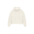 Essentials FW23 Cloud Dancer Cable Knit Hoodie